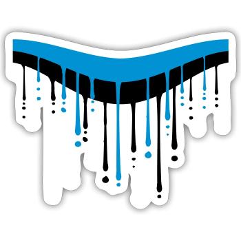 Estland weiss schwarz blau tropfen graffiti pinsel - Sticker Größe S (10 x 10 cm) - Mattweiß - Vorne