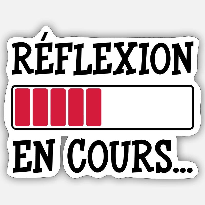 Réflexion en cours... - Sticker taille S (10 x 10 cm) - blanc mat