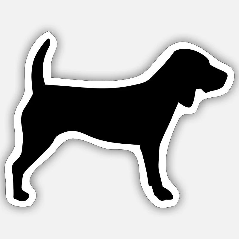 Beagle - Sticker Größe S (10 x 10 cm) - Mattweiß