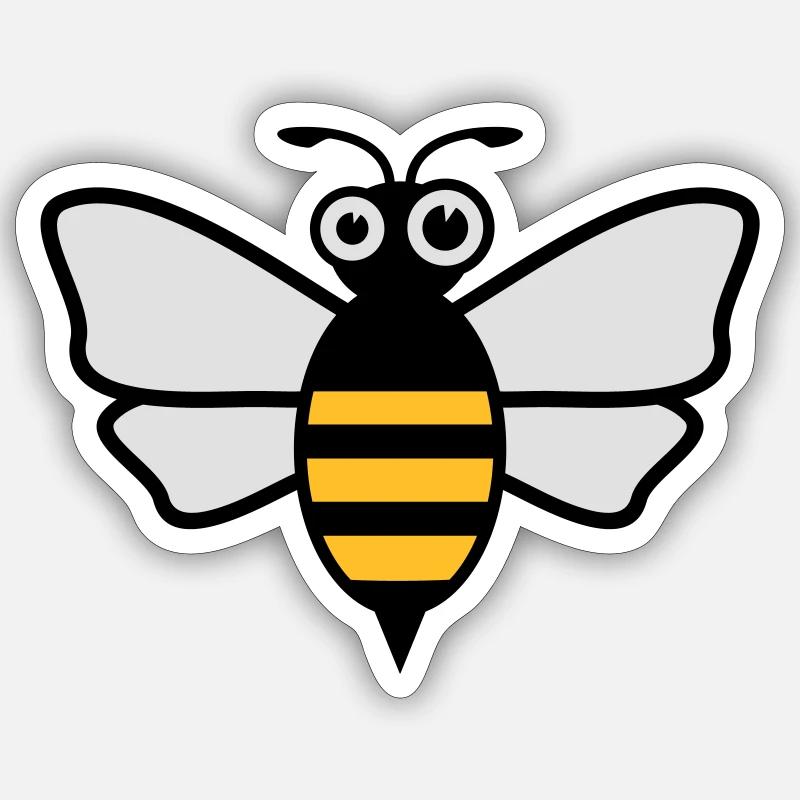 Bee - Sticker size S (10 x 10 cm) - white matte