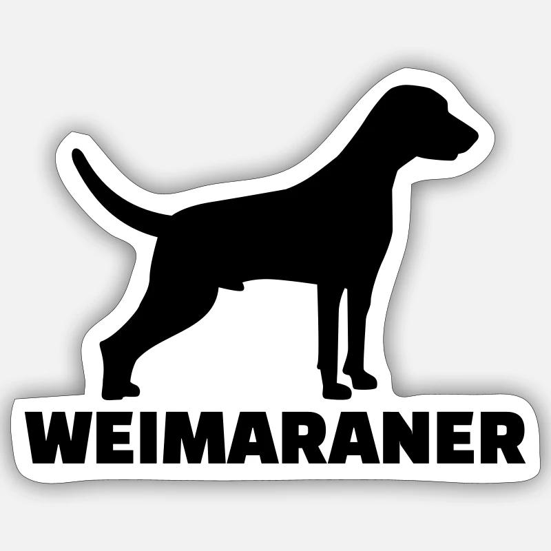 Weimaraner - Sticker taille S (10 x 10 cm) - blanc mat