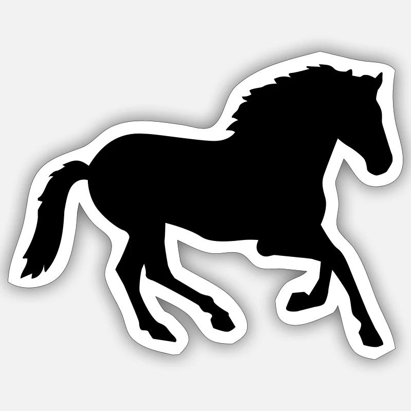 Pferd - Sticker Größe S (10 x 10 cm) - Mattweiß