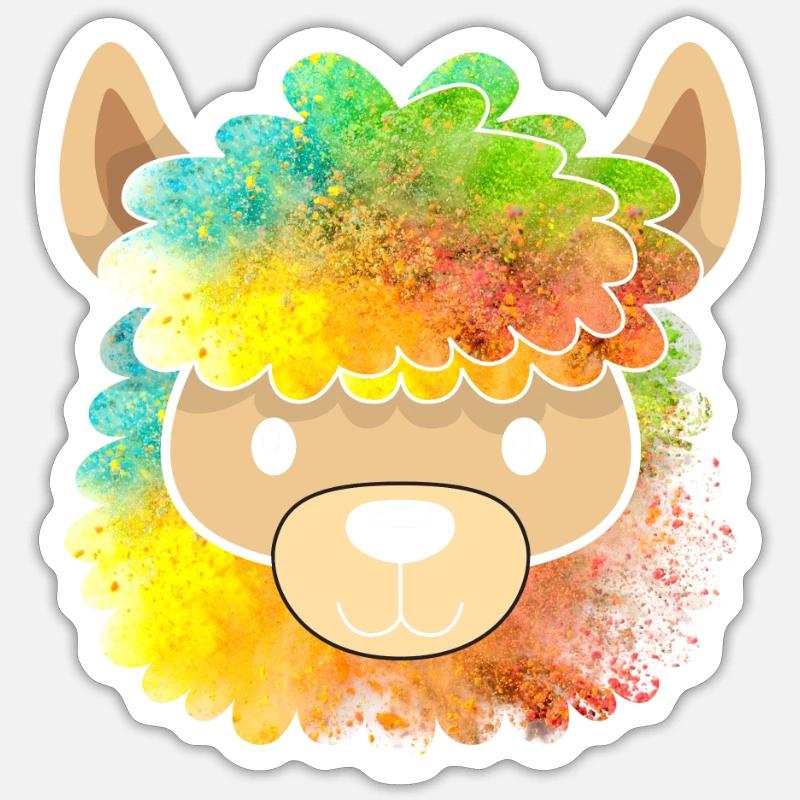 Alpaka - Sticker size S (10 x 10 cm) - white matte