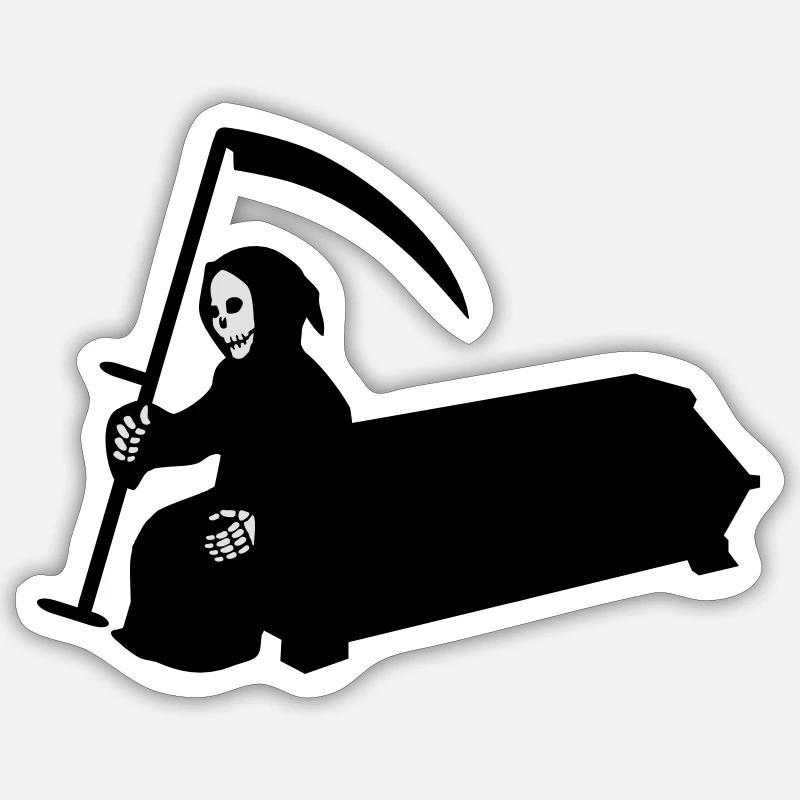 squelette - Sticker taille S (10 x 10 cm) - blanc mat