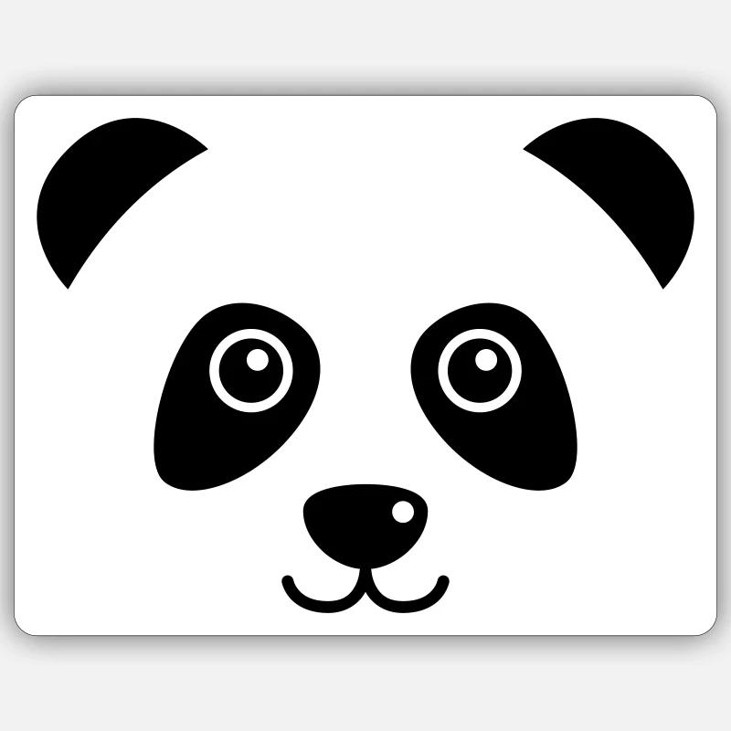 panda - Sticker taille S (10 x 10 cm) - blanc mat