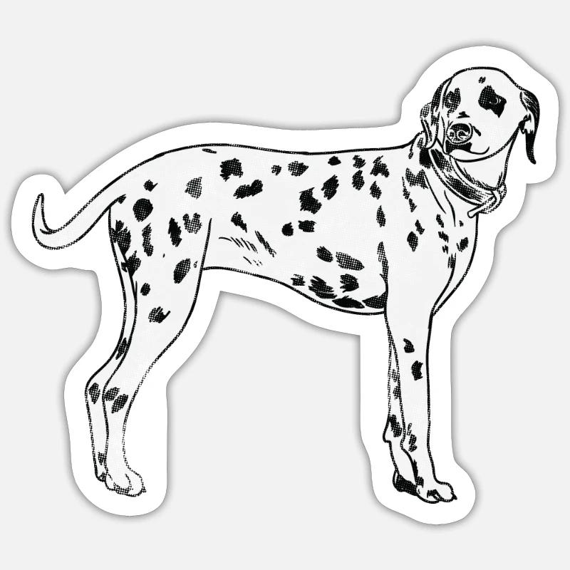 Dalmatiens - Sticker taille S (10 x 10 cm) - blanc mat