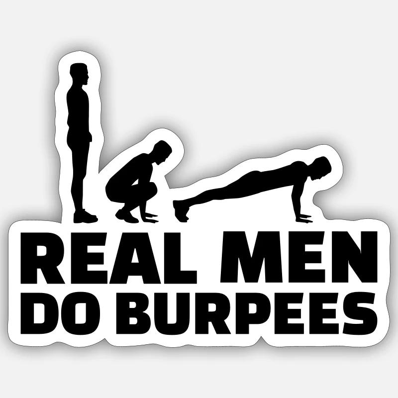 Burpees - Sticker Größe S (10 x 10 cm) - Mattweiß