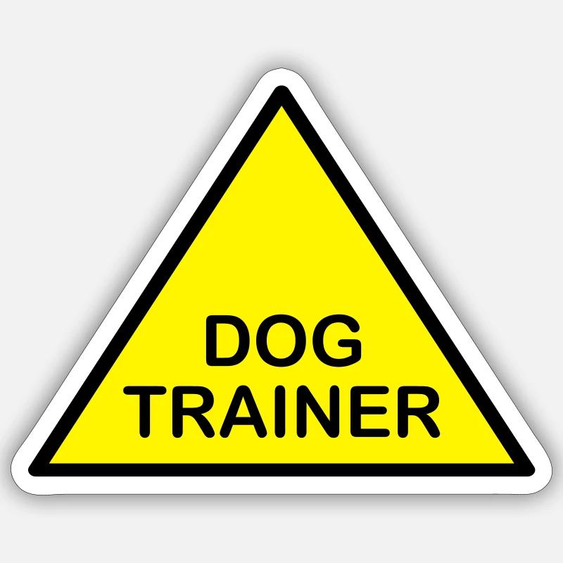 Dog Trainer attention triangle - Sticker size S (10 x 10 cm) - white matte