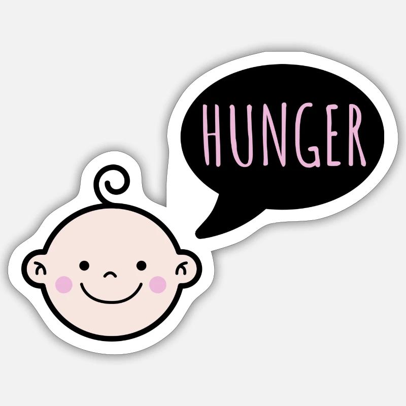 Le bébé a faim Sticker taille S (10 x 10 cm)