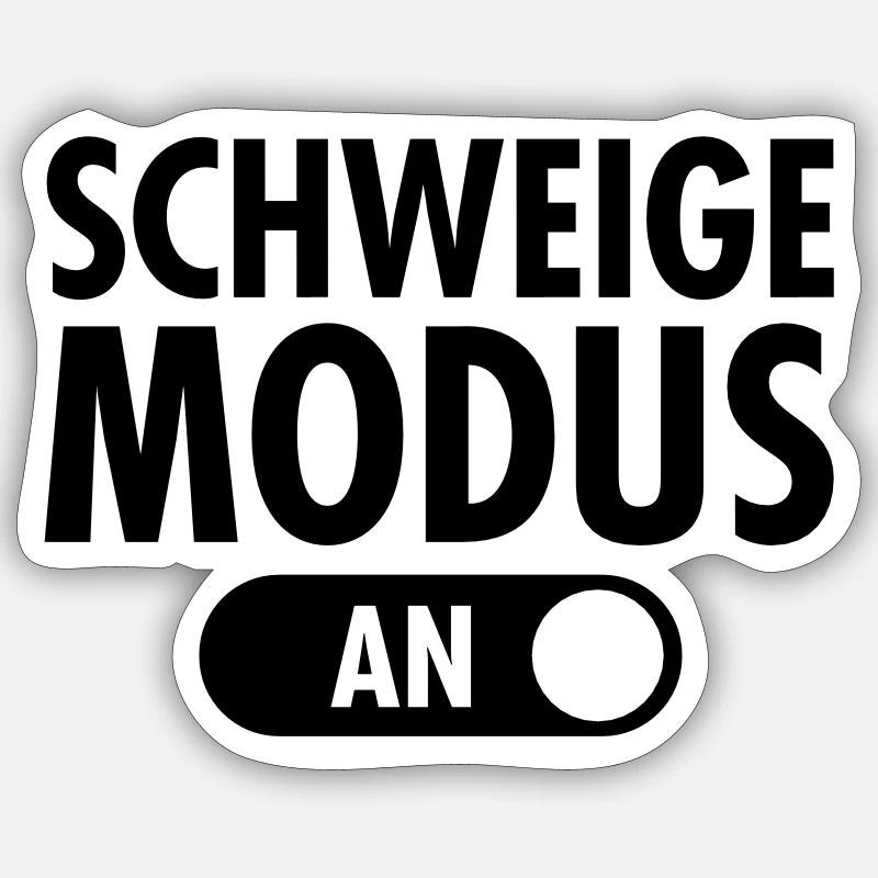 Schweige Modus (An) - Sticker Größe S (10 x 10 cm) - Mattweiß