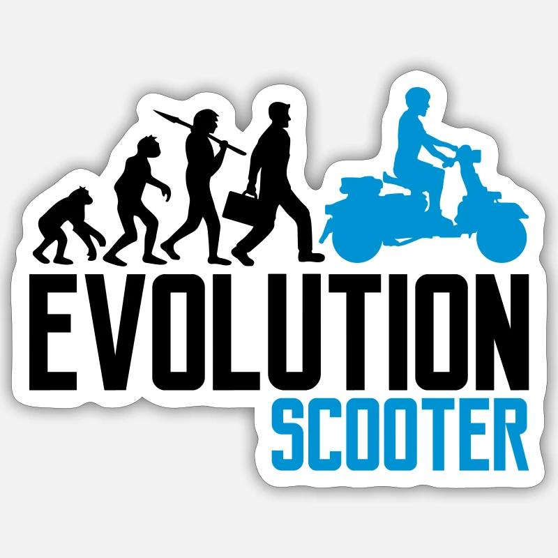 moteur évolution scooter électrique clipart elek - Sticker taille S (10 x 10 cm) - blanc mat