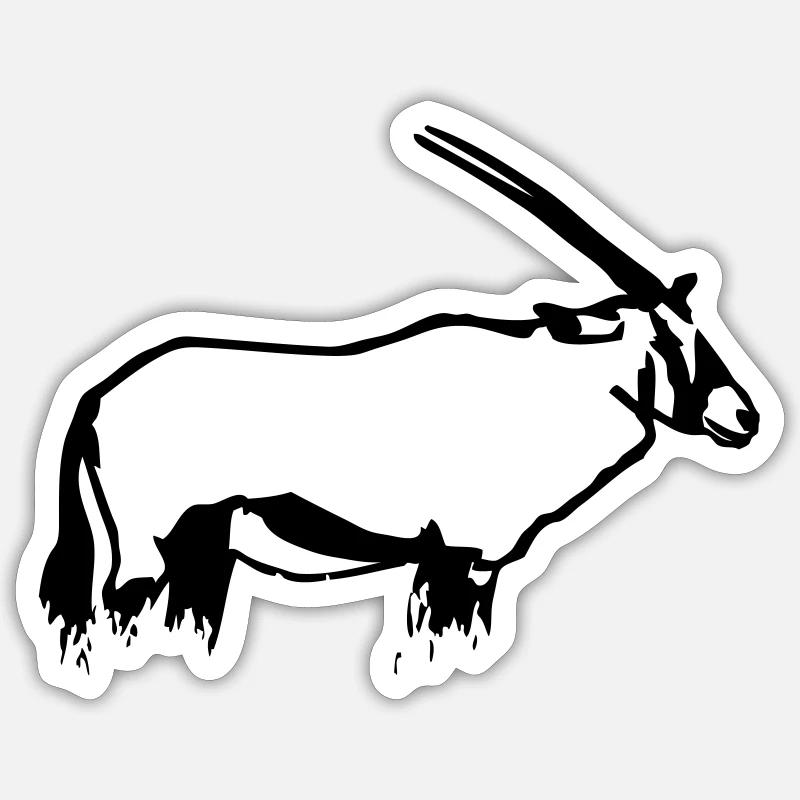 Oryx - Antilope - Antelope - Sticker Größe S (10 x 10 cm) - Mattweiß