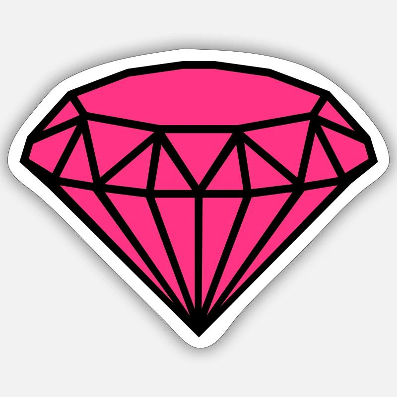 Diamant - Sticker taille S (10 x 10 cm) - blanc mat