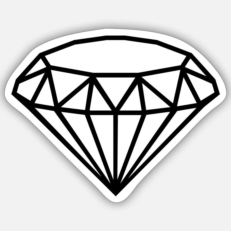 Diamond - Sticker size S (10 x 10 cm) - white matte