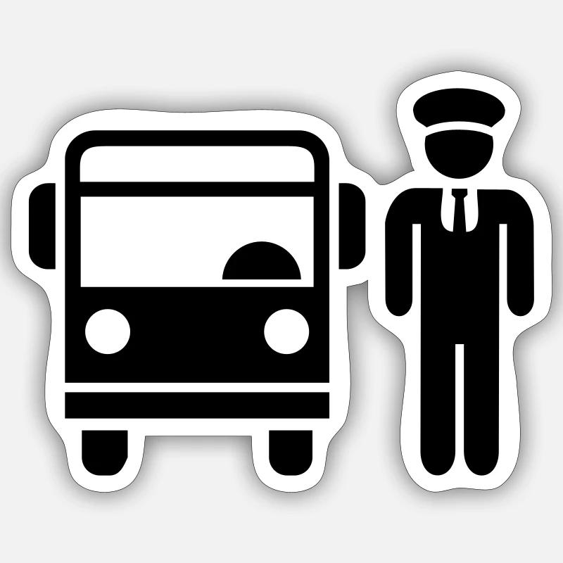 Bus driver Sticker size S (10 x 10 cm)