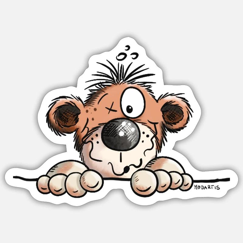 Lustiger Affe - Sticker Größe S (10 x 10 cm) - Mattweiß