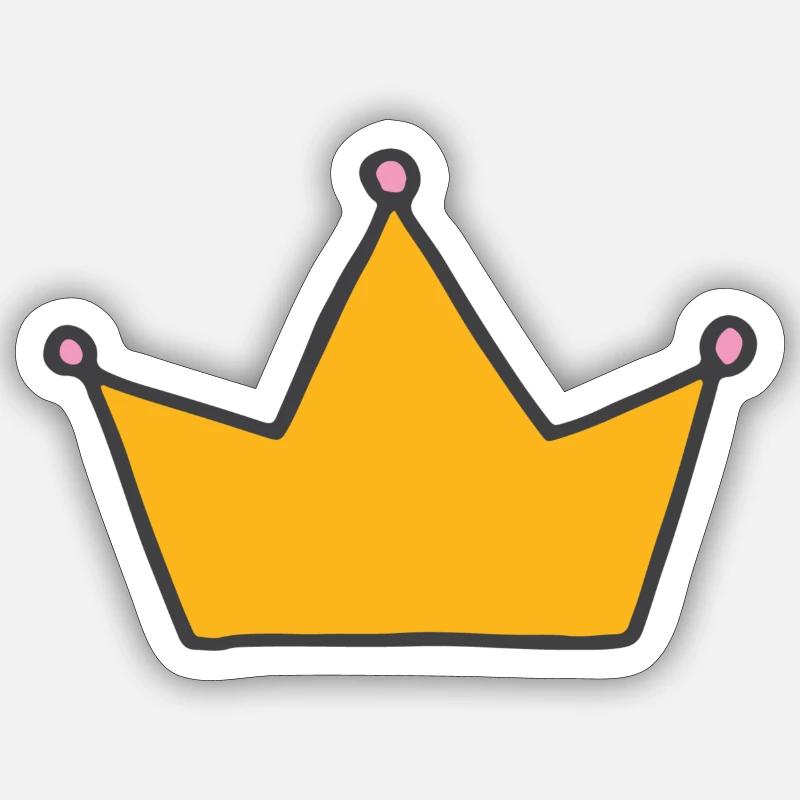 CROWN - Sticker Größe S (10 x 10 cm) - Mattweiß