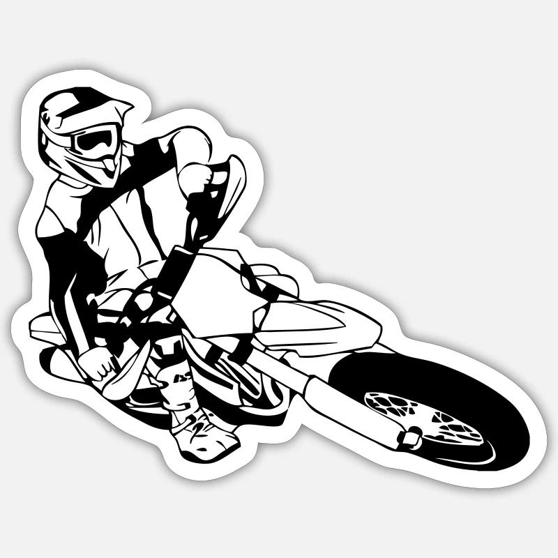 Supermoto Racing - Supermotard - Sticker taille S (10 x 10 cm) - blanc mat