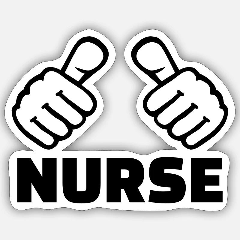 Infirmière - Sticker taille S (10 x 10 cm) - blanc mat