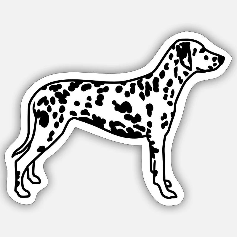 Dalmatiner - Sticker Größe S (10 x 10 cm) - Mattweiß