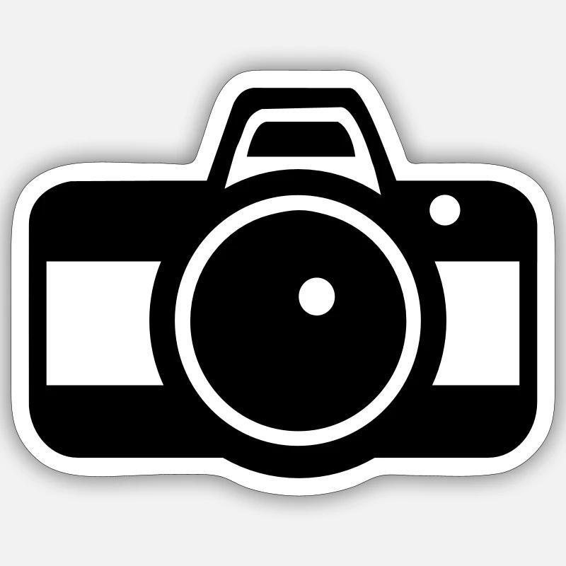 Caméra - Sticker taille S (10 x 10 cm) - blanc mat