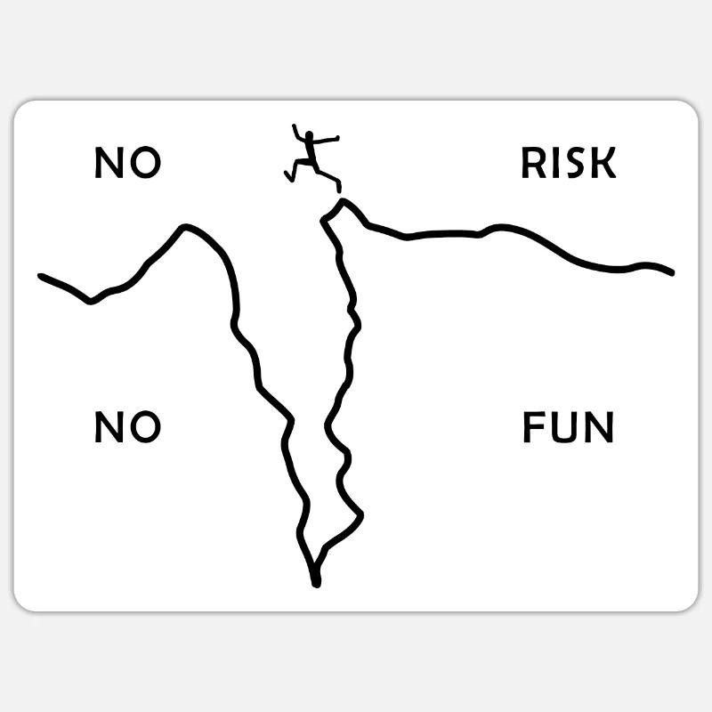 NO RISK NO FUN - Action - Risiko Sticker Größe S (10 x 10 cm)