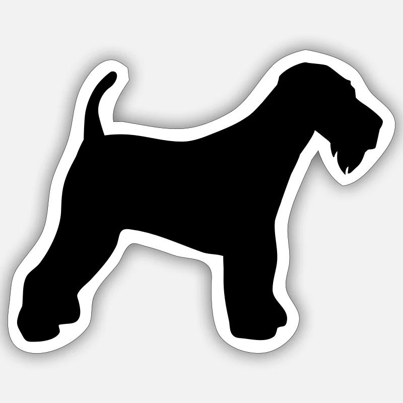 Airedale Terrier - Sticker Größe S (10 x 10 cm) - Mattweiß
