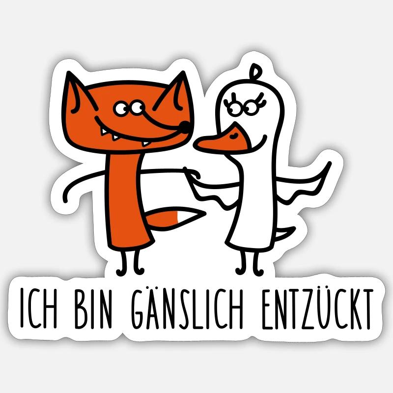 Fuchs und Gans Sticker Größe S (10 x 10 cm)