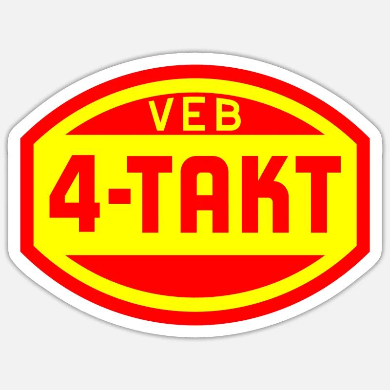 VEB 4-Takt Logo (2c) - Sticker Größe S (10 x 10 cm) - Mattweiß