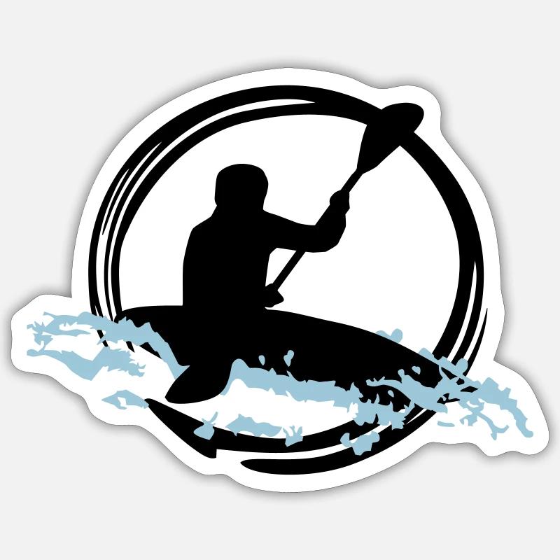 whitewater kayaking - Sticker size S (10 x 10 cm) - white matte