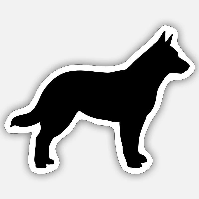 Australian Cattle Dog - Sticker Größe S (10 x 10 cm) - Mattweiß