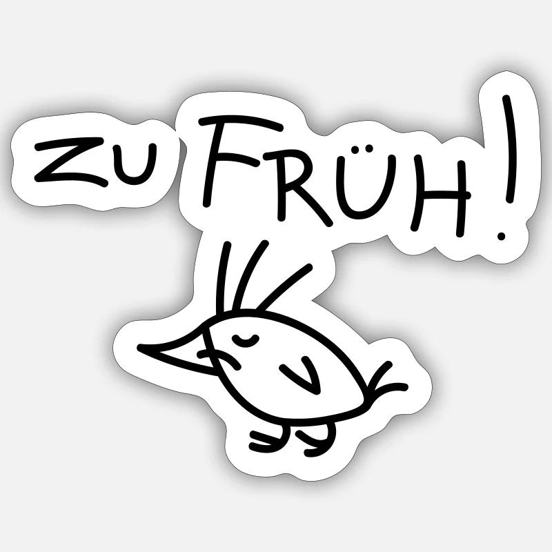 Früher Vogel - Sticker Größe S (10 x 10 cm) - Mattweiß