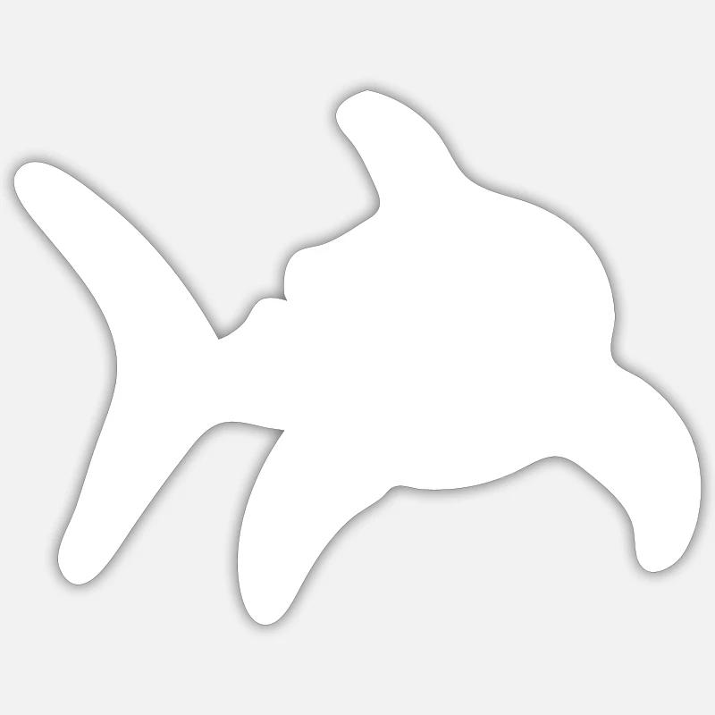 Requin drôle - Sticker taille S (10 x 10 cm) - blanc mat
