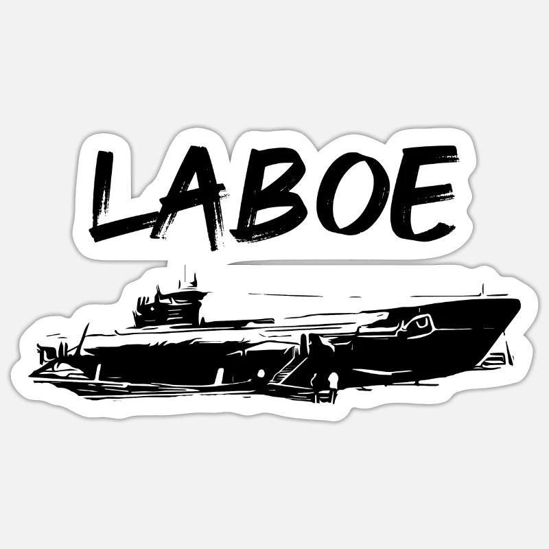 U-Boot Laboe - Sticker Größe S (10 x 10 cm) - Mattweiß
