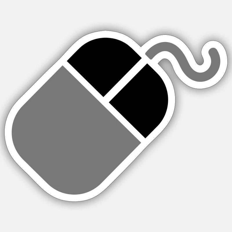 Ordinateur PC souris Sticker taille S (10 x 10 cm)