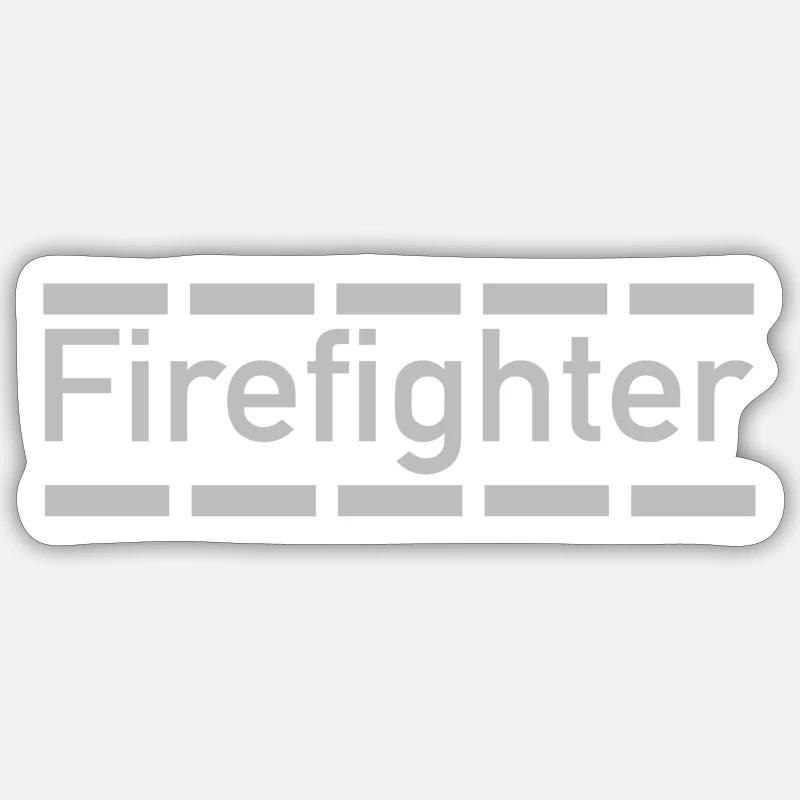 pompier - Sticker taille S (10 x 10 cm) - blanc mat