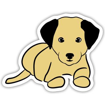 Süßer Hund, Hündchen - Sticker Größe S (10 x 10 cm) - Mattweiß - Vorne