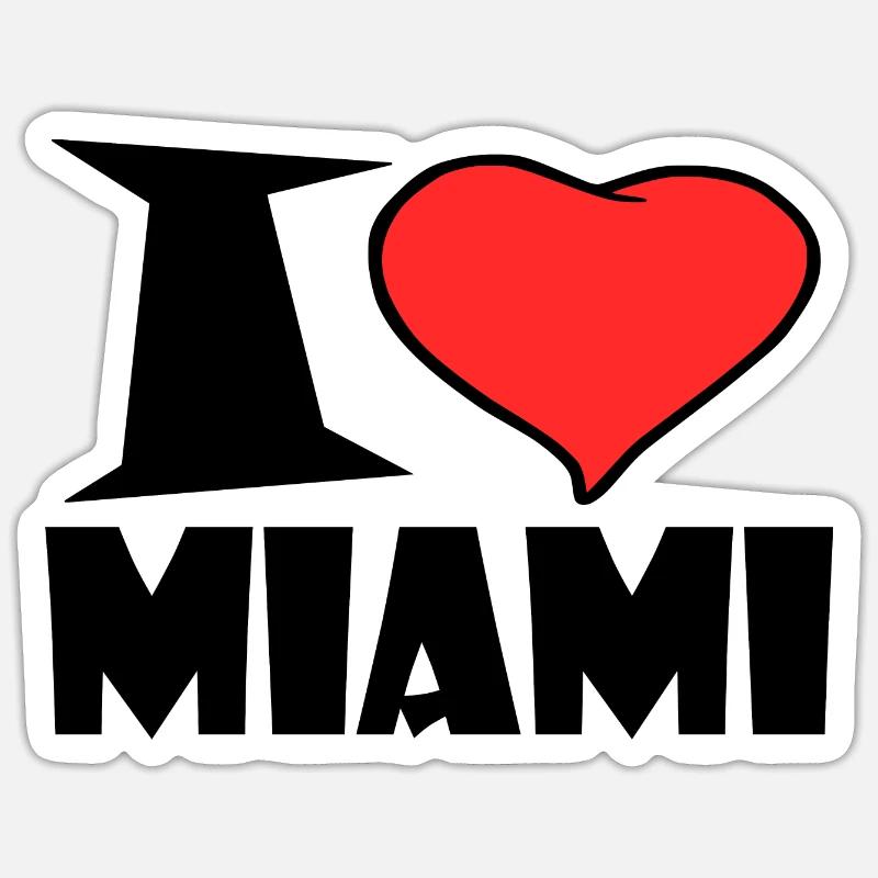 Miami - Sticker taille S (10 x 10 cm) - blanc mat