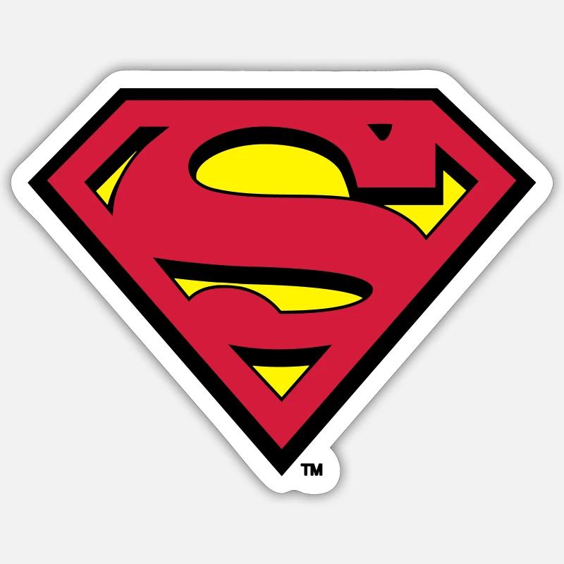 Superman Petit Logo S-Shield - Sticker taille S (10 x 10 cm) - blanc mat