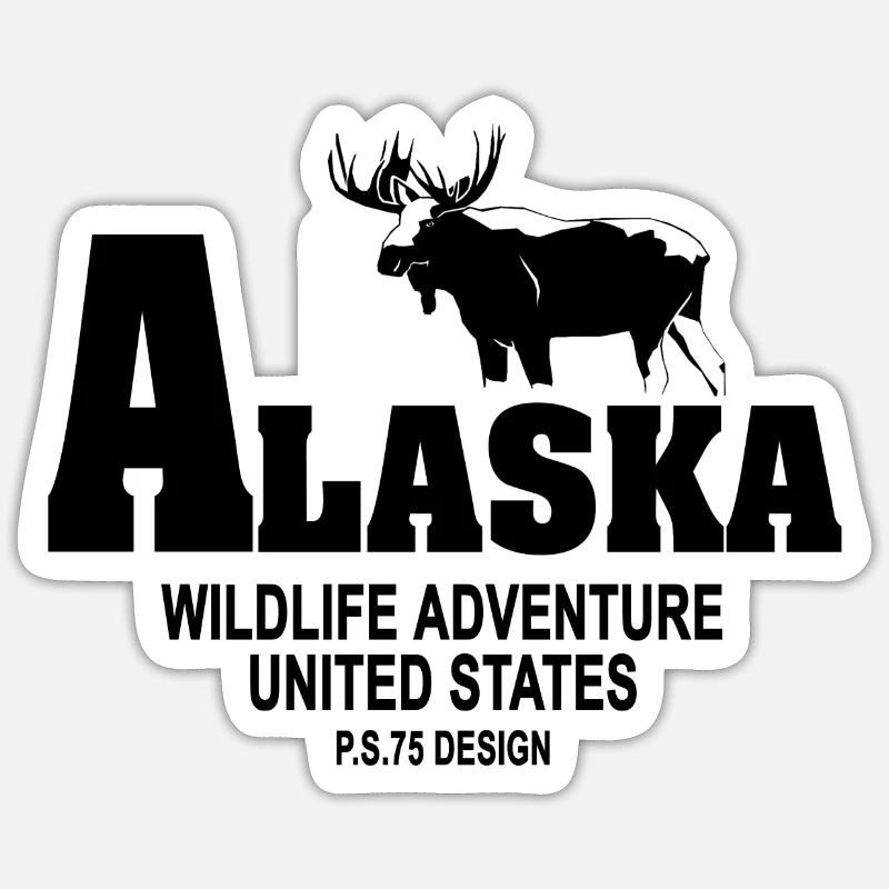 Alaska - Moose - Moose - Sticker size S (10 x 10 cm) - white matte