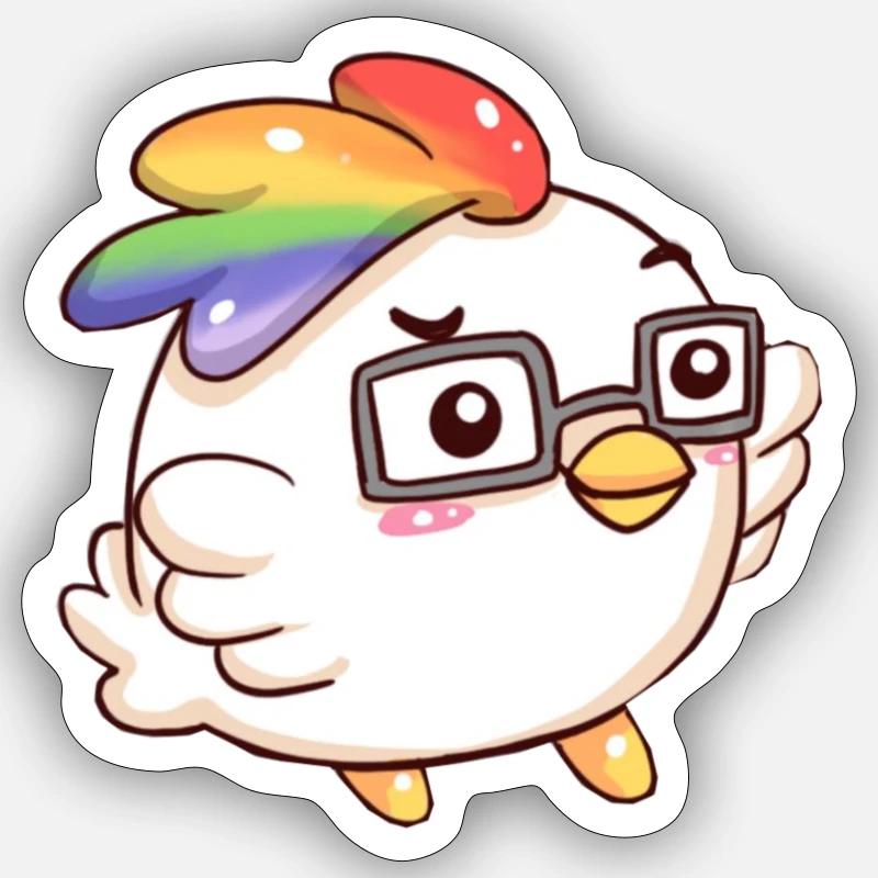 arc en ciel - Sticker taille S (10 x 10 cm) - blanc mat