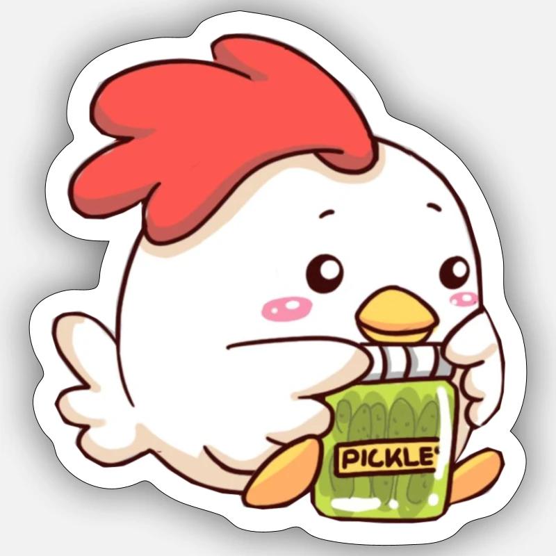 emote de cornichons - Sticker taille S (10 x 10 cm) - blanc mat