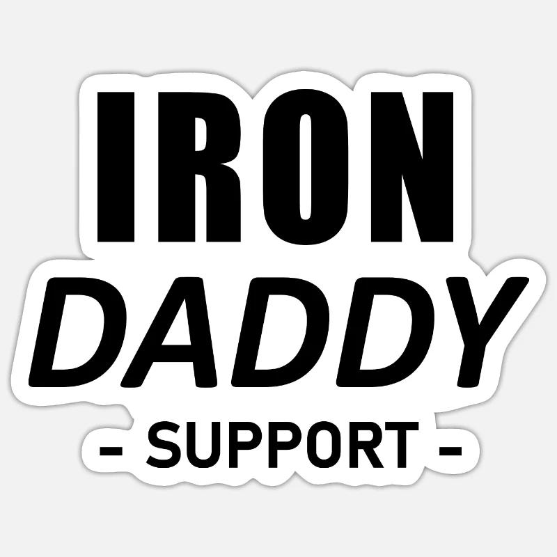 IRON DADDY SUPPORT BLACK Sticker taille S (10 x 10 cm)