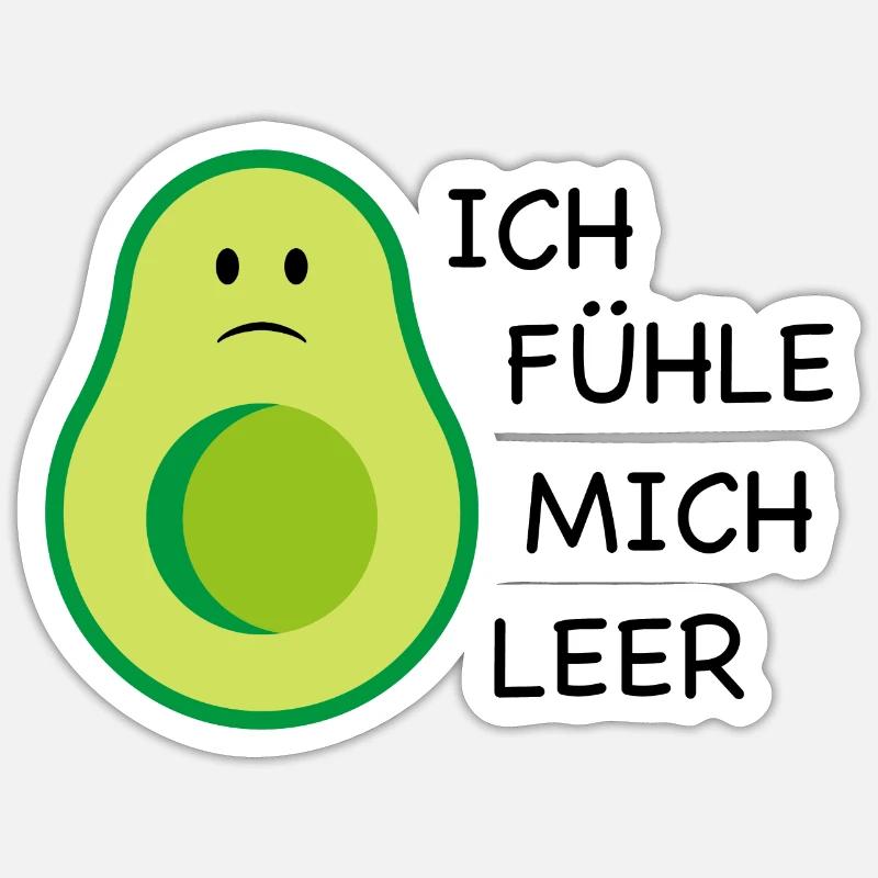 Avocado - Sticker Größe S (10 x 10 cm) - Mattweiß