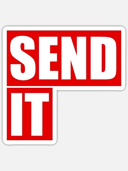 Send It - Sticker Größe S (10 x 10 cm) - Mattweiß