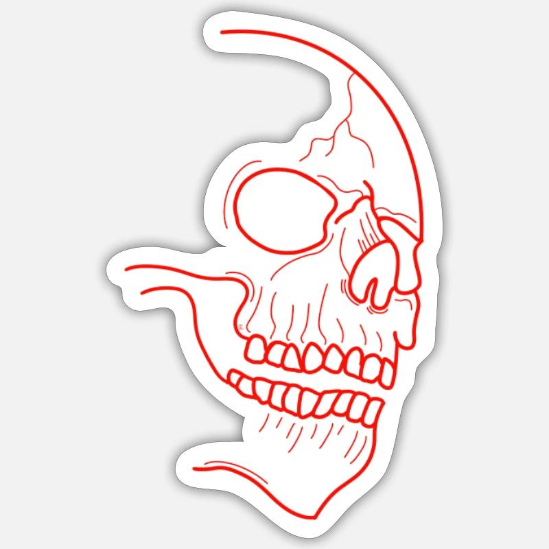 Roter Schädel Sticker Größe S (10 x 10 cm)