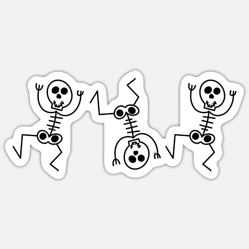 Dancing skeletons - Sticker size S (10 x 10 cm) - white matte