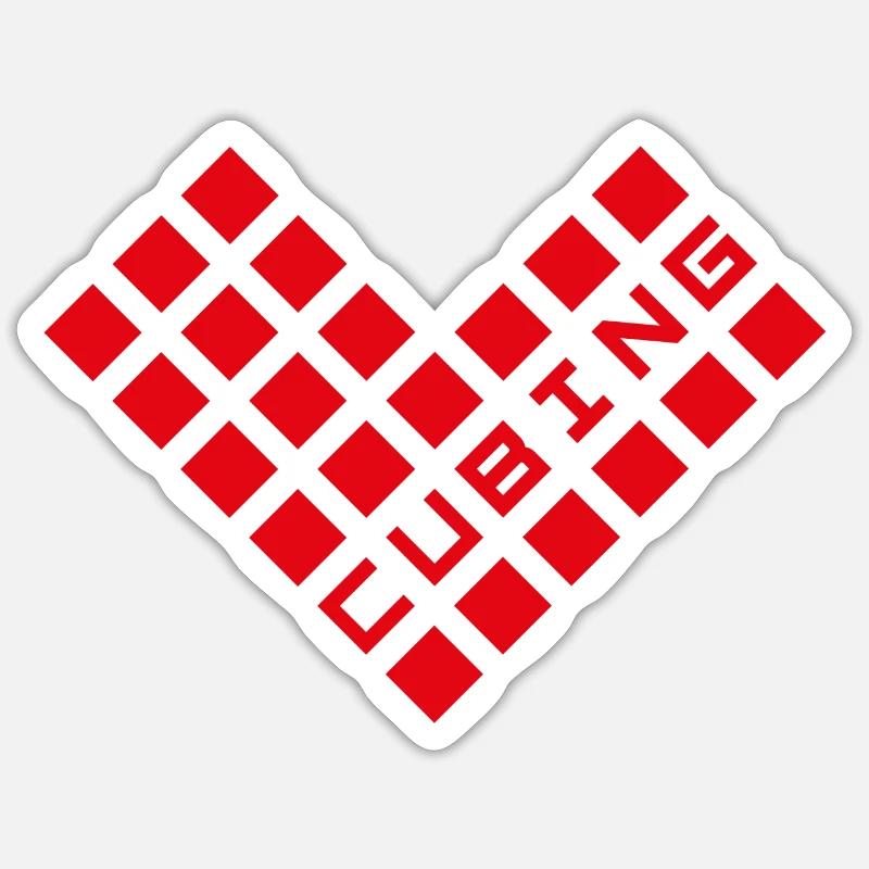 Heart cubing. Cubing-Cube-Cuber-Speedcubing Sticker size S (10 x 10 cm)