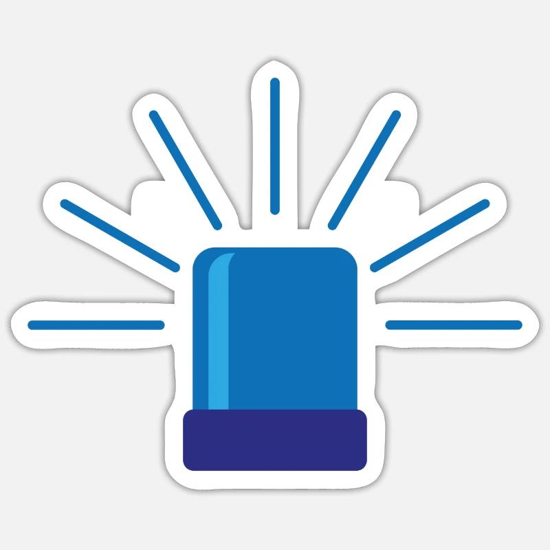 Martinshorn - Sticker size S (10 x 10 cm) - white matte