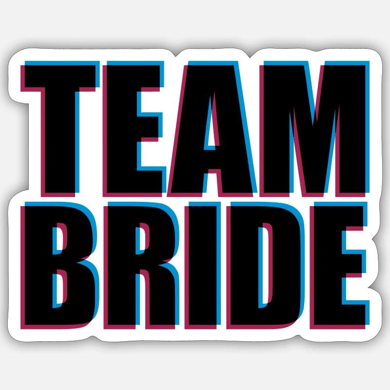 Équipe mariée 3D - Sticker taille S (10 x 10 cm) - blanc mat